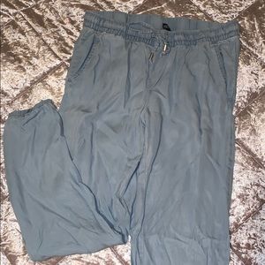 Blue jean look soft pants with pockets